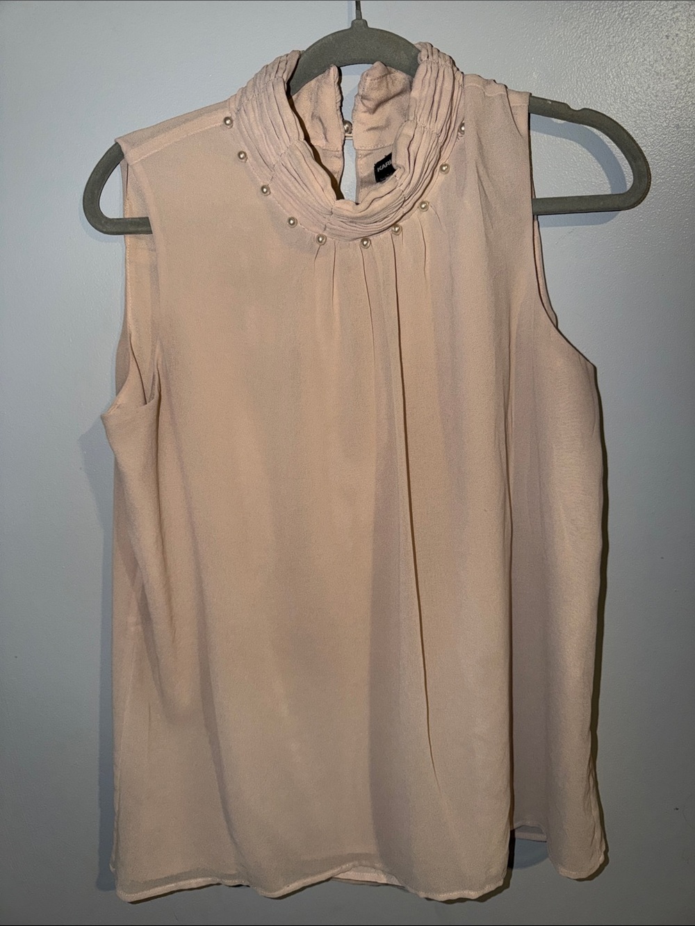 Light Peach Tank Dress with Pearl Details